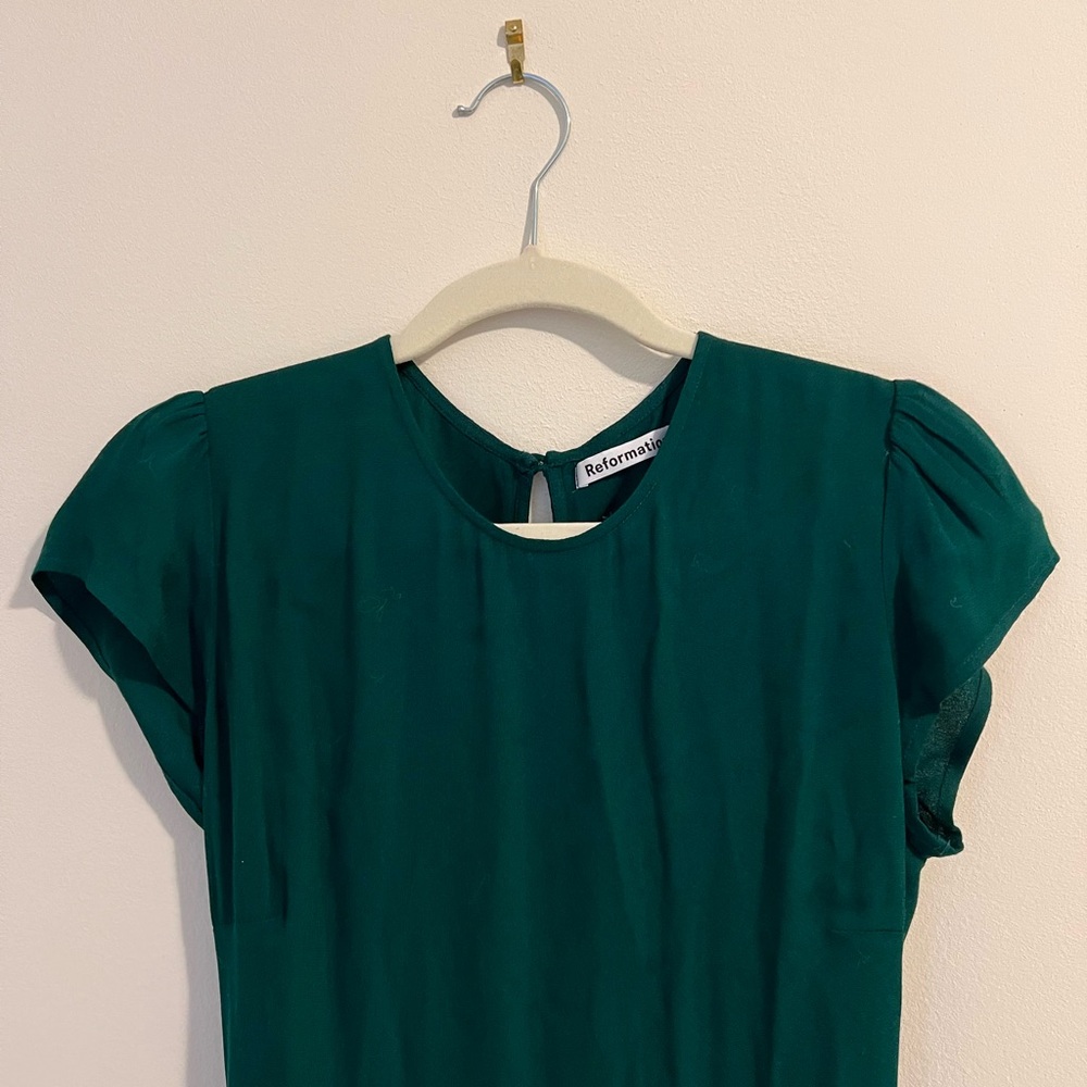 Reformation Gavin Dress, emerald green, size 10